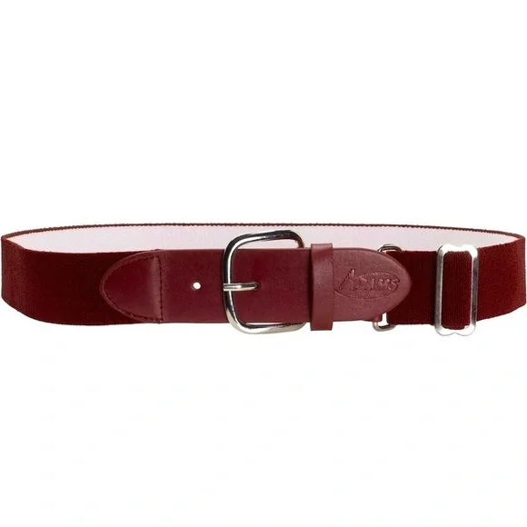 NWT ADAMS USA Adult Youth Elastic Baseball Belt 1.5” Wide Burgundy 18-40”