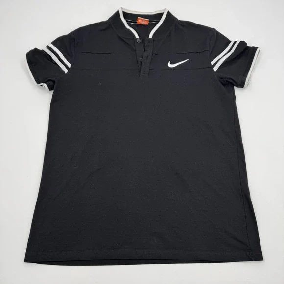 Vintage Nike Orange Tag 90's Woman Mock Collar Polo Shirt Size XL‎ Black X-Large