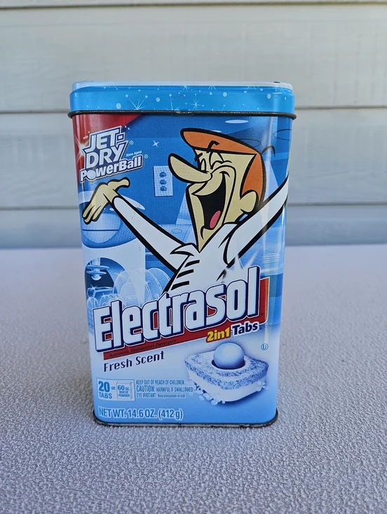 Electrasol Jetsons George Colletible Tin 6.75 x 4” Cartoon Hanna-Barbera EMPTY