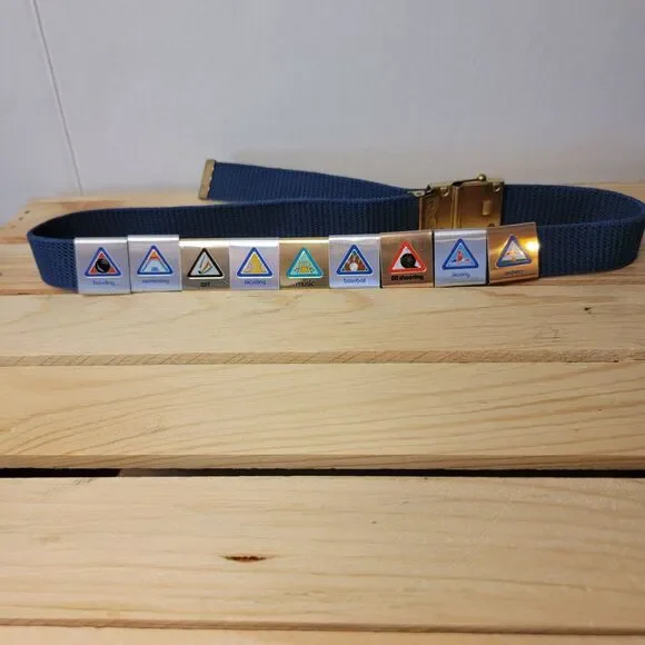 Vintage Cub Scouts Belt w/ 9 Slides