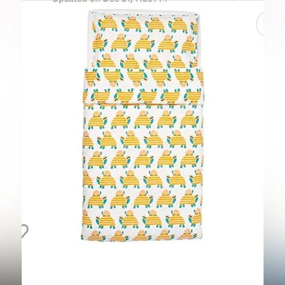 Ikea Rorande Crib Duvet Cover/Pillowcase Turtle Yellow 43x49/14x22 004.625.38