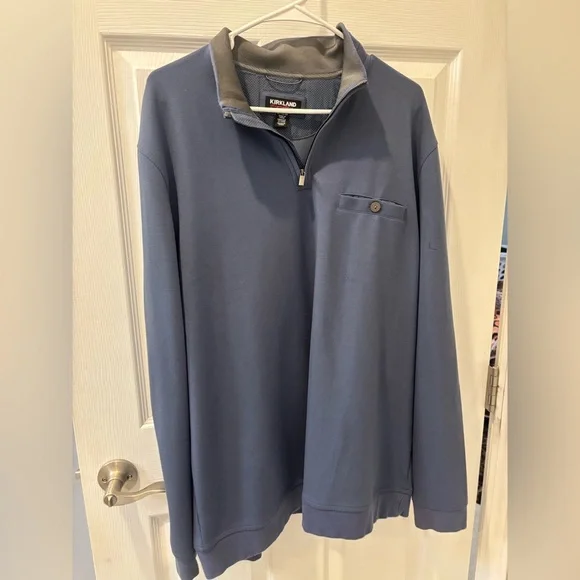 Kirkland Signature Men's Blue Quarter-Zip Sweater‎