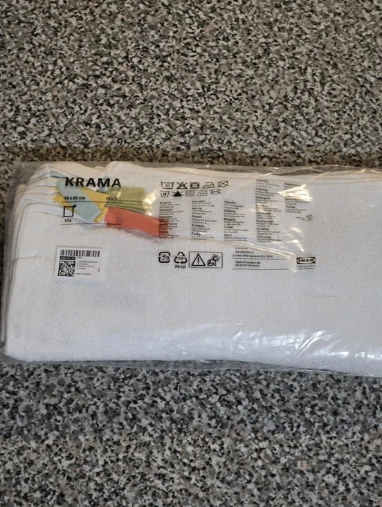 IKEA KRAMA White Wash Cloths with Color Accent