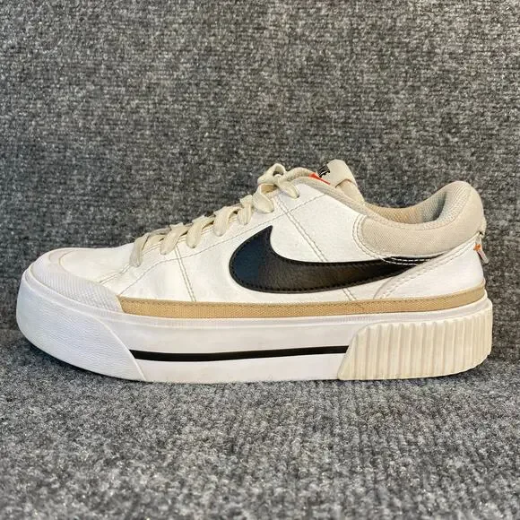 Nike Court Legacy Lift Womens 7 White Black DM7590-100 Casual Sneakers Athletic