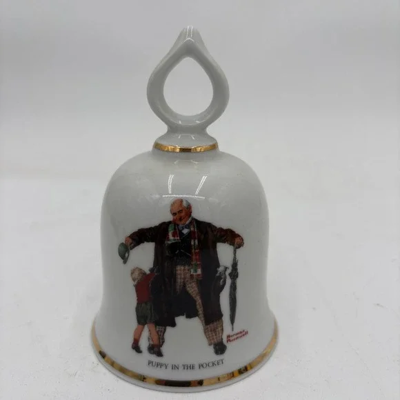 Norman Rockwell 1979 Limited Ceramic Danbury Mint Bell 