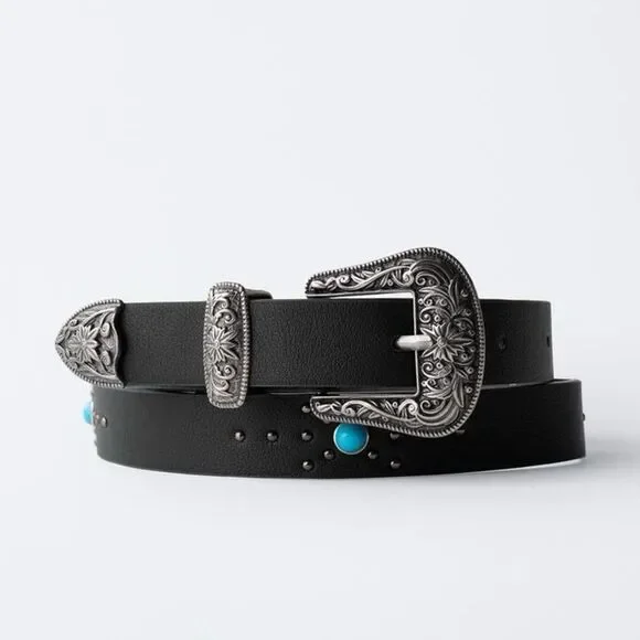 ZARA STONE COWBOY BELT