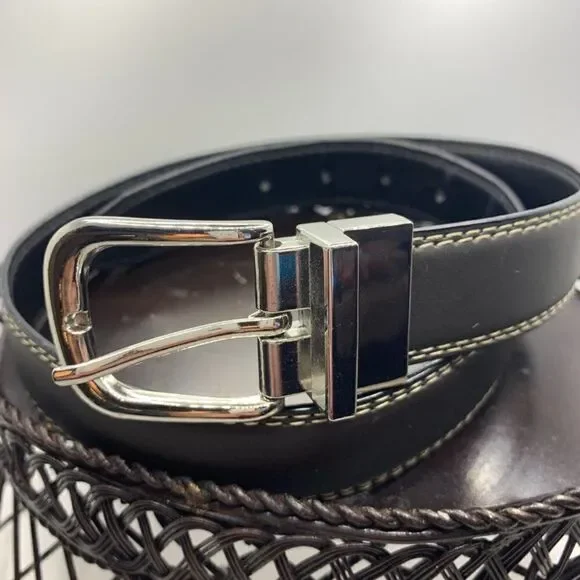 Wrangler Bonded Reversible Black/Brown Leather Belt  Size 28