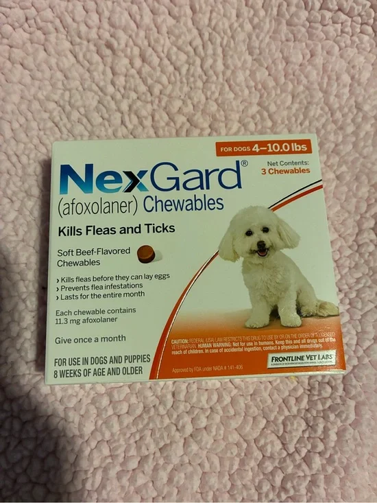 Nexgard for Dogs 4–10 lbs –flea & tick prevention 3 month supply boxes