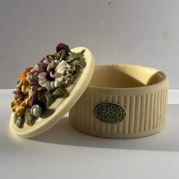 vintage pansy trinket pill box by Artisan Flair
