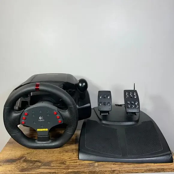 Logitech MOMO Racing Wheel Force Feedback USB Wheel And Pedals
