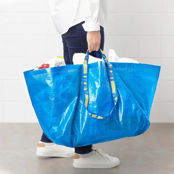 New IKEA Lot of 2 Blue Iconic Storage Huge Bags