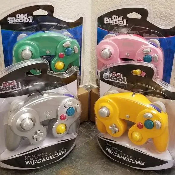 4 Gamecube Controllers - 4 Colors Bundle (NEW) Silver Orange Green Pink Nintendo