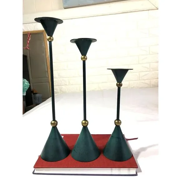 Rare Vintage IKEA Konfetti Candlestick Set 3 Anna Efverlund Postmodern Memphis