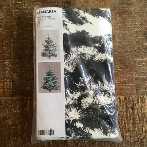 IKEA Liamaria Pine Christmas Tree Fabric Wall Hanging NEW 59 x 82 Glow in Dark