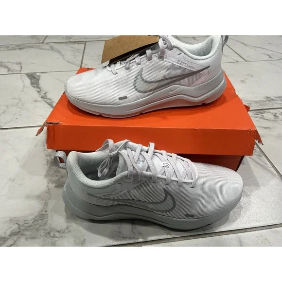 Nike Women's Downshifter White/Platinum 12 Running Shoes DD9294-100 Size 9
