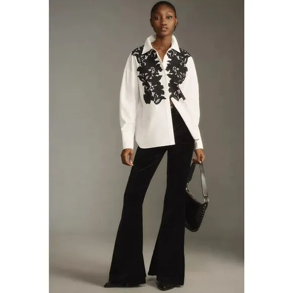 NWT Anthropologie Mare Mare Floral Tuxedo Buttondown Top Sz Small
