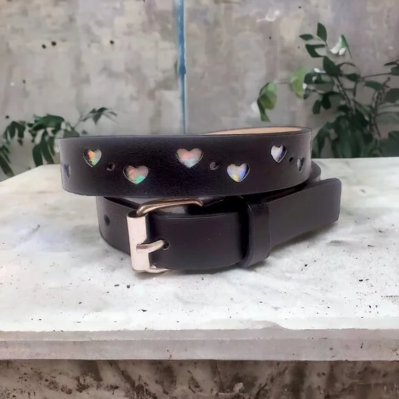 Girls' Iridescent Heart Belt
