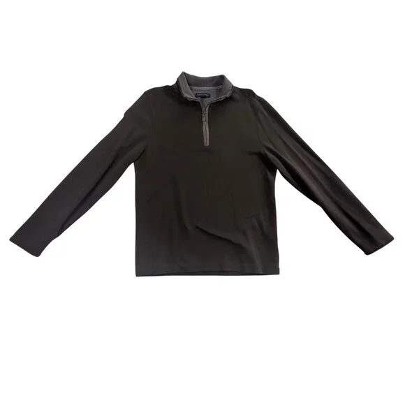 Banana Republic Mens Dark Grey Cotton 1/4 Zip Sweater Long Sleeve Size M