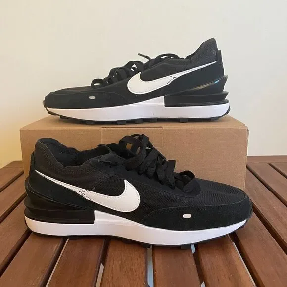 Nike Waffle One mesh sneakers Black Women size 6.5(DC2533-001)