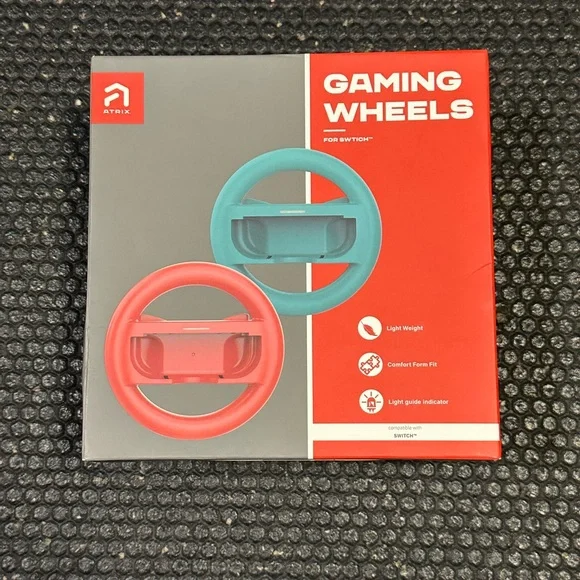 NEW Atrix Red / Blue Gaming Wheels For Nintendo Switch