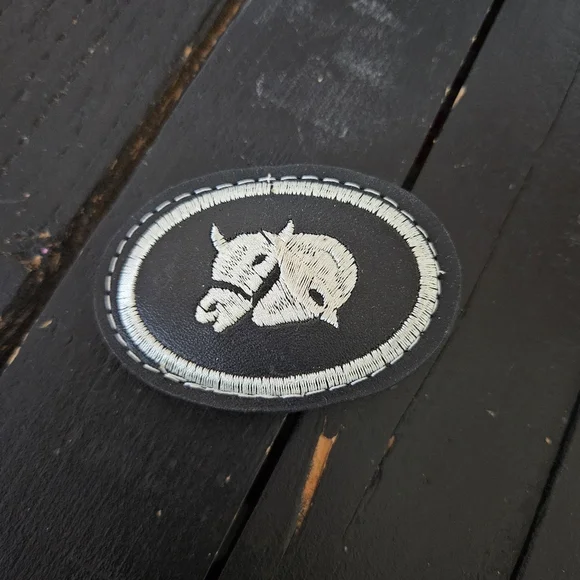 Black and White Embroidered Belt Buckle Horse Western Kids