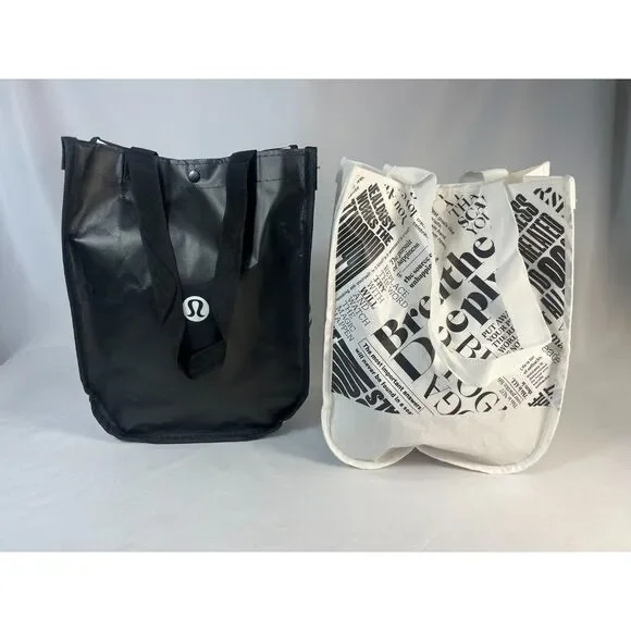 Lululemon Pair of Reusable Bags Black White