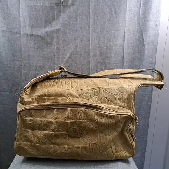Tangaroa Venezia VINTAGE Italian Leather Crocodile Duffel Travel Bag