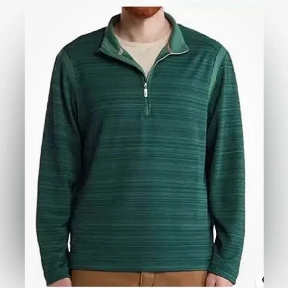 TOMMY BAHAMA SPORT TIDAL STRIPE HALF ZIP XL Men's Green Quarter-Zip Sweater