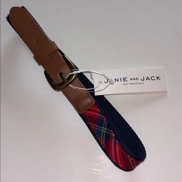 Janie and Jack Red Plaid Belt 12-24 Month NWT RED TARTEN PLAID BELT BABY BOY