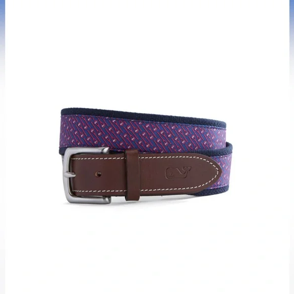 Vineyard Vines Boys Canvas Club Belt Neon Lax Size 24