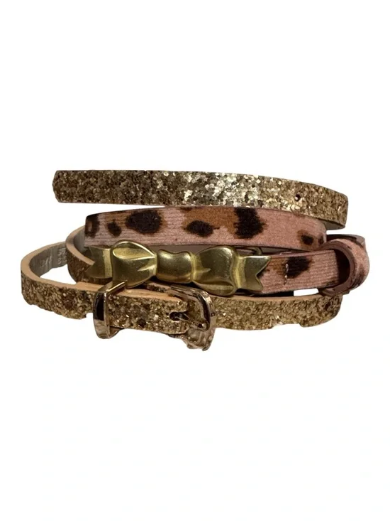 NEW Girl Belts: Gold Glitter & Leopard Print