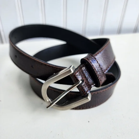 Girls Brown Embossed Reptile Print 1