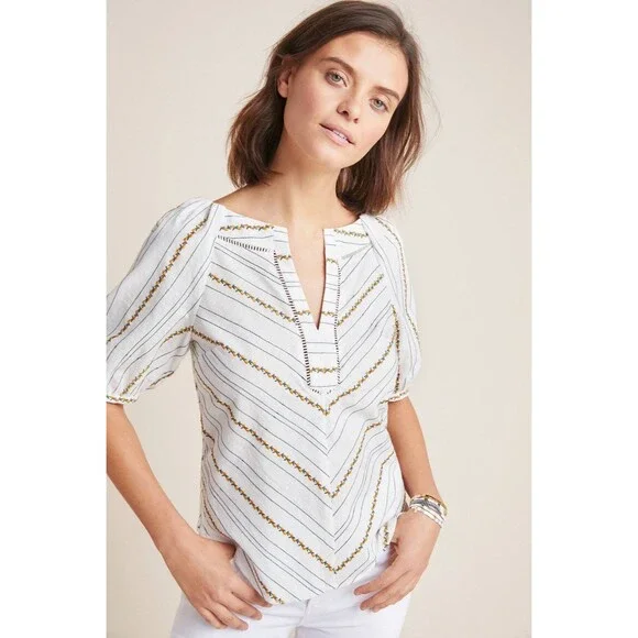 Anthropologie Maeve puff sleeve top