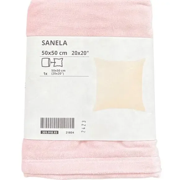 IKEA SANELA Pale Pink Cotton Velvet Pillow Cover 20