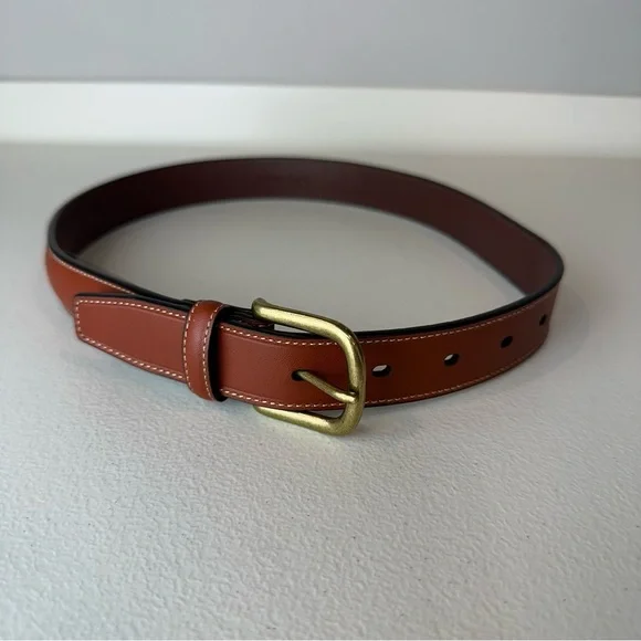 NEW Class Club Boy’s Brown Cowhide Leather Dress Belt Size 26 28