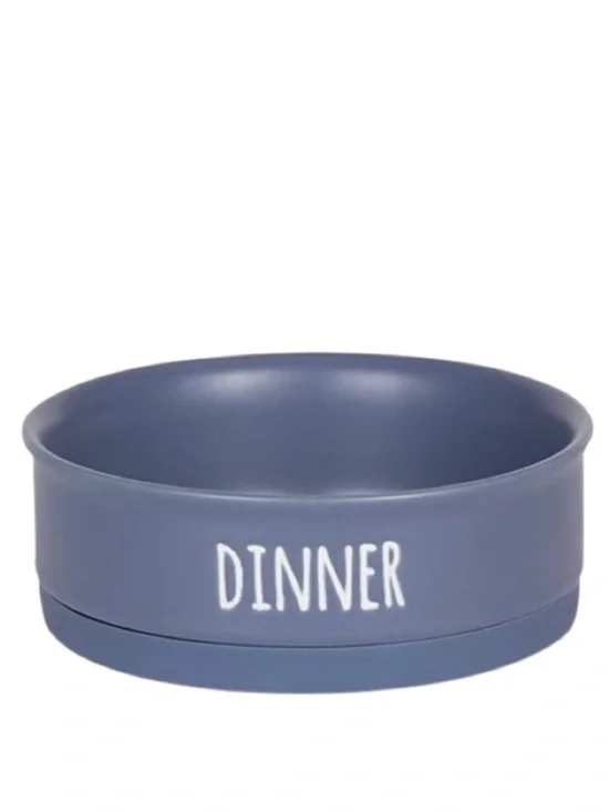 🆕-Bone Dry- Ceramic Pet Bowl for Dogs & Cats. French Blue 6'x 2