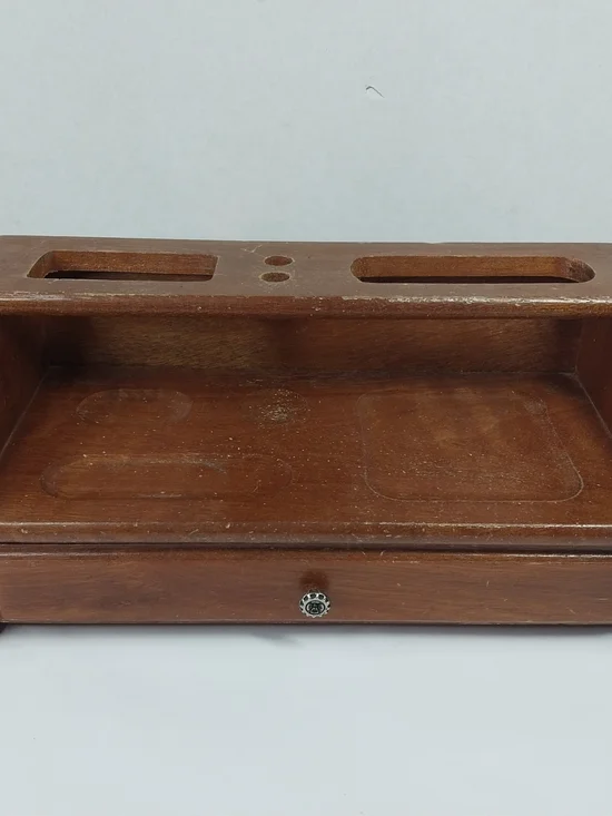 Wood Desk Secretary Pull Out Drawer Pen & Envelope Slots Organizer 10.5x5.5x5”