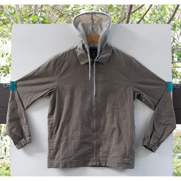 Volcom Rexton Men's Jacket Zip‎ Up Hoodie Grey Size S
