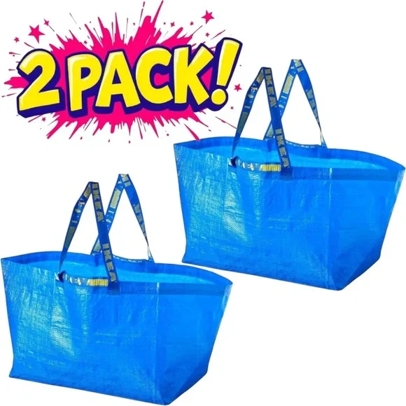 Pack Of 2 IKEA FRAKTA Blue Large Bag 19 Gallons Storage Landry