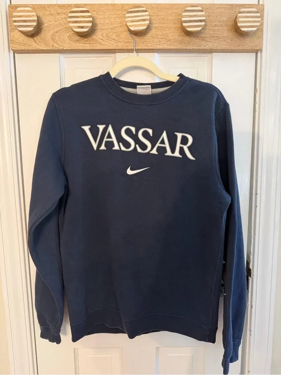 Nike Navy Vassar Crewneck Sweatshirt with White Logo