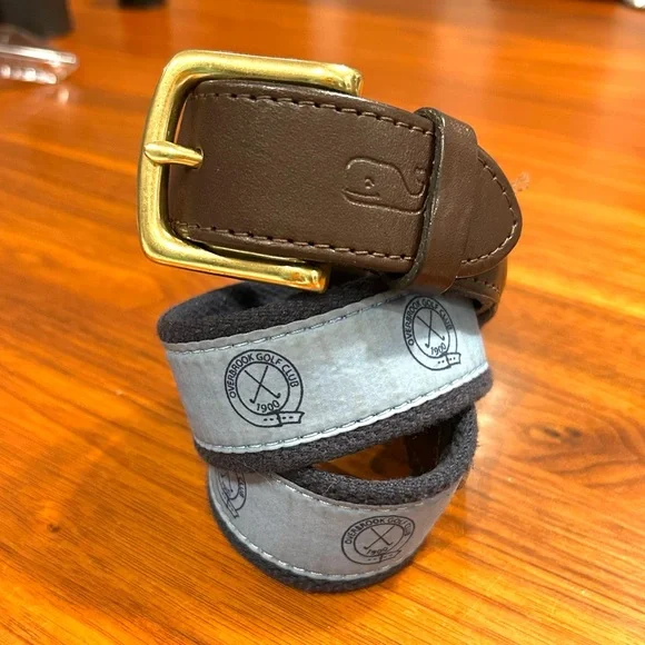 Vineyard Vines Light Blue Canvas Club Belt Size 26