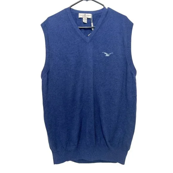 Fairway and Greene Golf Sweater Vest Mens Large Blue V-neck Pullover Pima Cotton