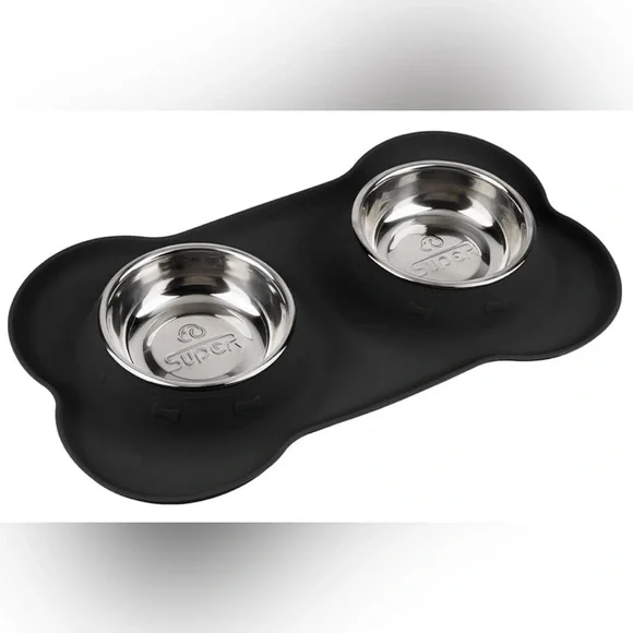 SUPERDESIGN Dog Bowls 2 Stainless Steel Puppies Bowl