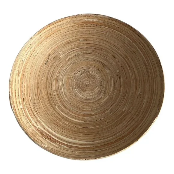 IKEA 700.591.34 Natural Bamboo Decorative Bowl 8” Made in Vietnam