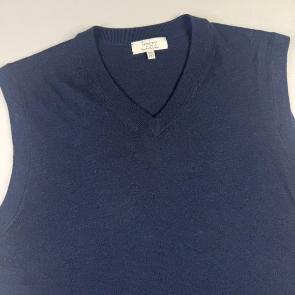 Turnbury Sweater Vest Mens 2X Tall‎ Navy Blue Extra Fine Merino Wool V-Neck