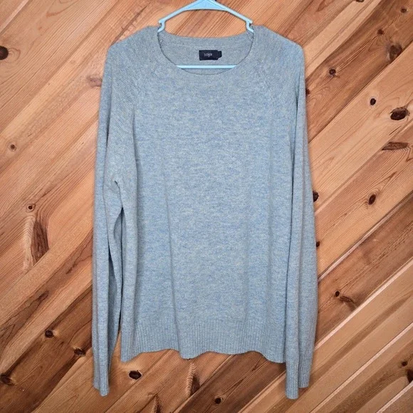 J. Crew 100% Lambs Wool Mens‎ Crew Neck Sweater Pullover Green Large