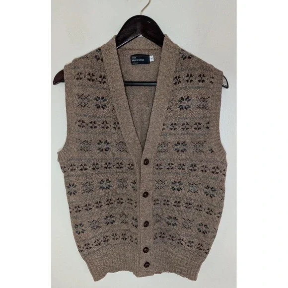 VTG JC Penney Shetland Wool Blend Sweater Vest Academia Preppy Classic Size M