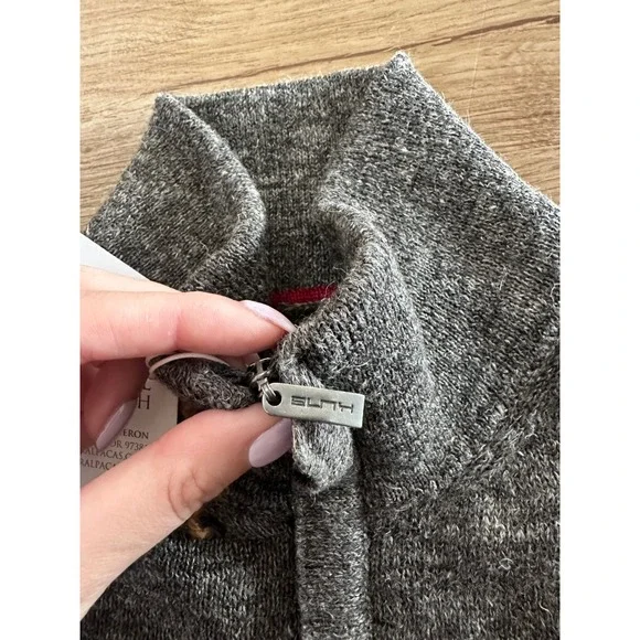 Kuna Alpaca Linen Mens Sweater Quarter Zip Large NWT MSRP $270