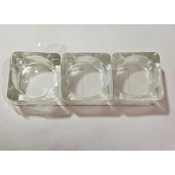 (Set of 3) Brand New IKEA Square Tealight Candle Holders Sealed Clear 3''
