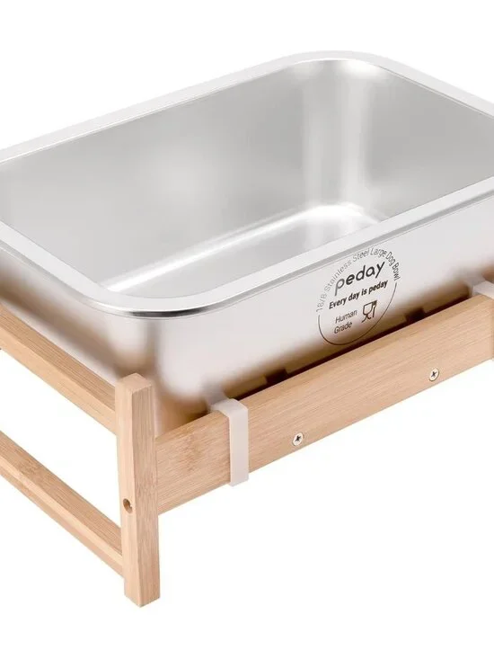 1.2 Gallon Raised Dog Water Bowl, Human Grade 18/8 Stainless Steel